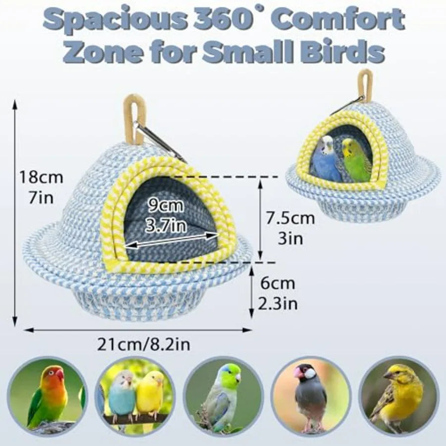 Natural Handwoven Cotton Bird Nest For Cage Parrot Bed Breeding