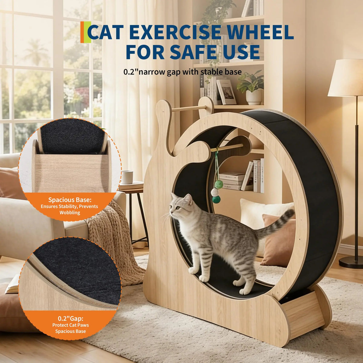 DishyKooker Cat Wheel Indoor Exercise Running Wheel With Scratching Board