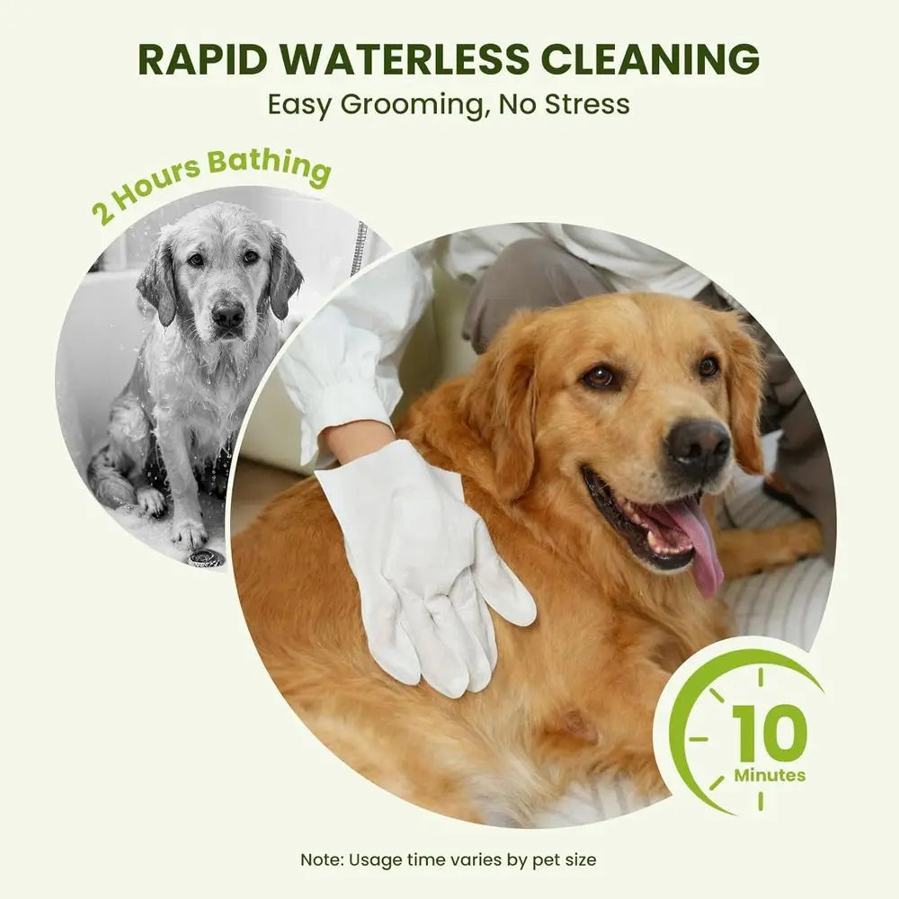 Hypoallergenic Pet Glove Wipes For Dogs Cats No Rinse Deodorizing