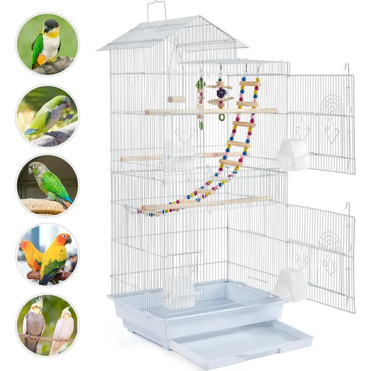 39-inch Roo Top Medium ParaBird Cages for Cockatiels Conures Budgies Canaries Lovebirds Green Cheek Small Birds Parrots, Travel