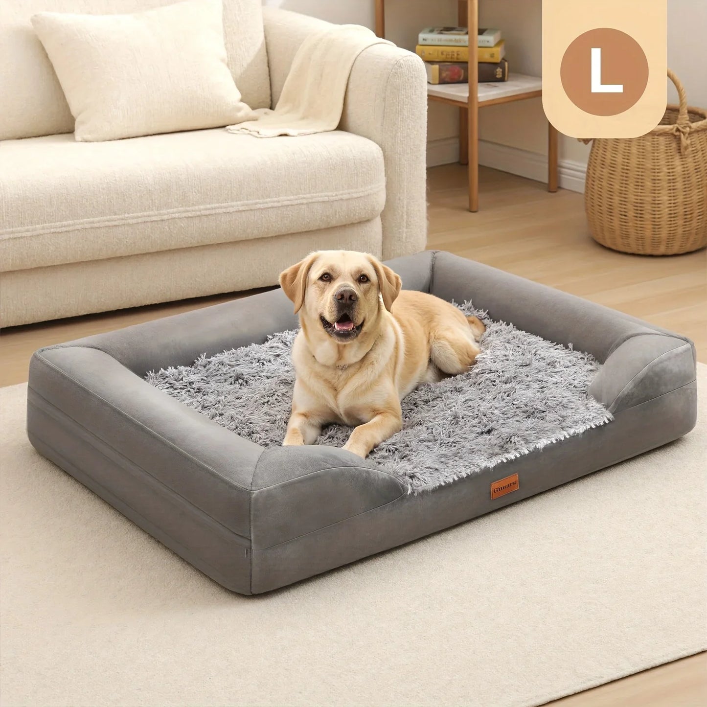 Gimars Orthopedic Egg Foam Ultra Soft Dog Beds with Easy Clean Removable Washable Pet Beds Cover for Large Medium Small & Aging Dogs XL