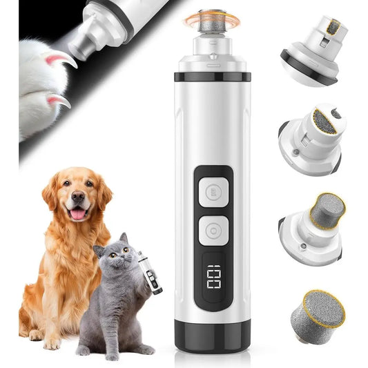 Electric Nail Grinder 3 Speeds Clippers with Lights Quiet Nail Clipper PainlCare Trimmers Tools for Small Medium Large Dogs and