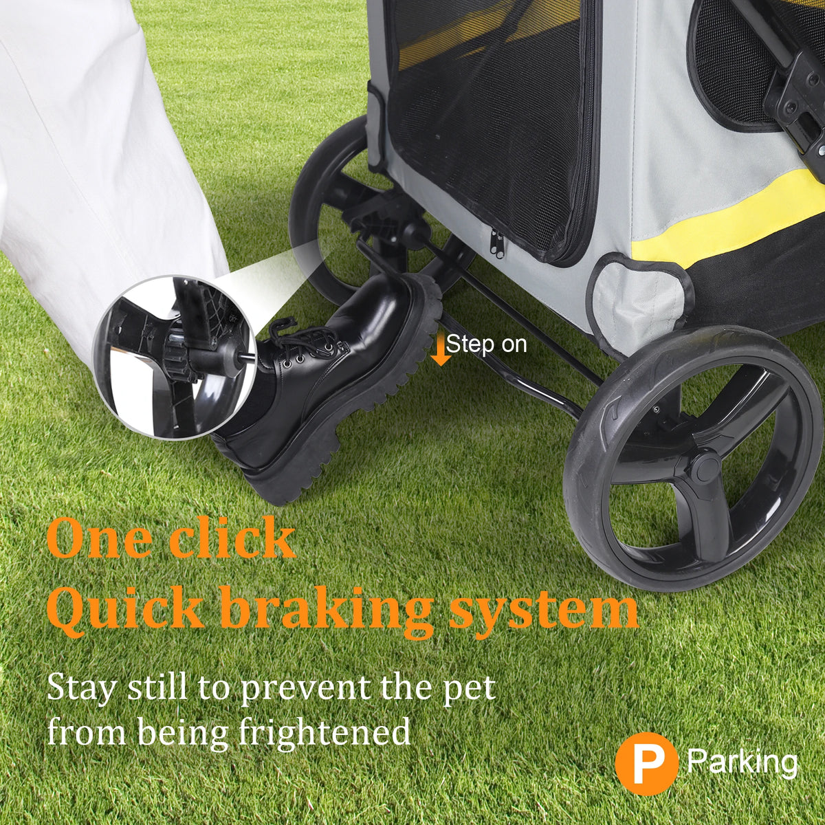 Portable Dog Stroller All Terrain Dual Entry For Small Dogs
