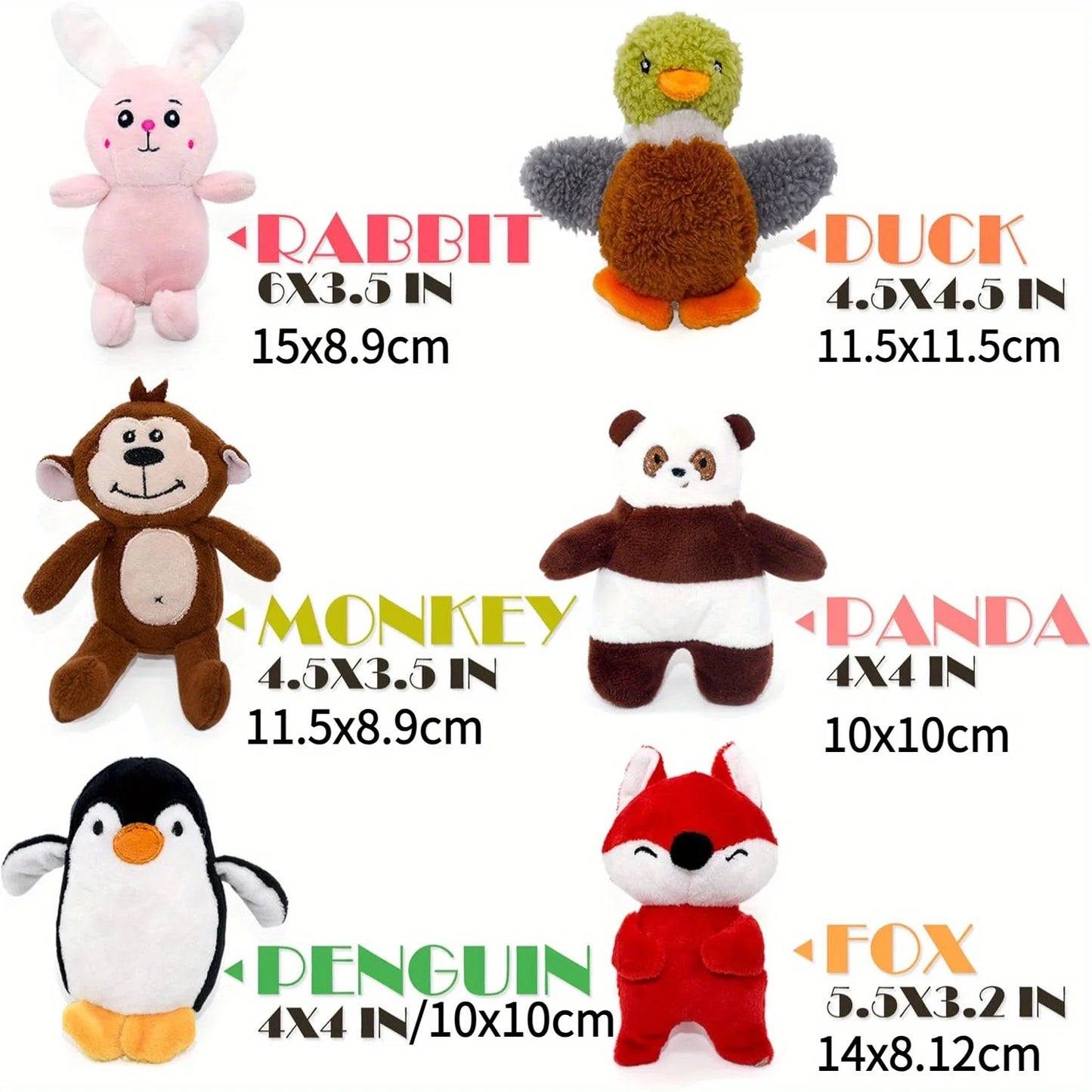 Dog Squeaky Toys, Stuffed Animal Puppy Toys, Cute Chew Toys for Dog Teething Toys, Pet Toys for Small to Medium Dogs, Soft Dog Toys, Plush Dog Toy Pack 12in Gift Box