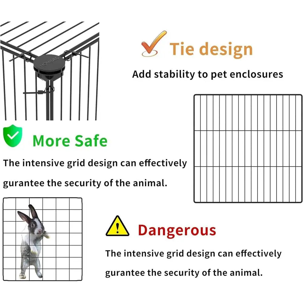 Pet Playpen DIY Wire Portable Yard Enclosure for Small Animals, Puppies, Kitties, Bunny, Turtle 48 x 24 x 16