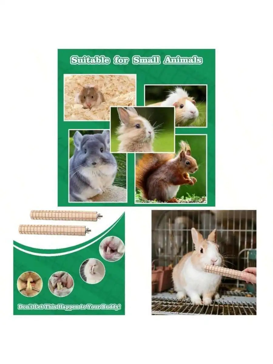 Wooden Chew Toy For Guinea Pig Rabbit Hamster Chinchilla Rat Small Animal Cage Accessory