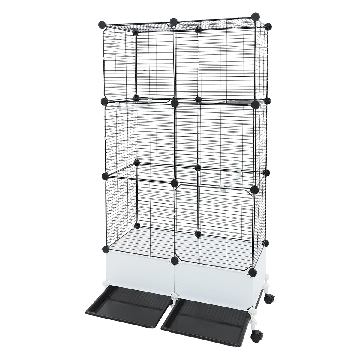 Large Parrot Cage, Standing Bird Cage 29x14x55 Inch, Spacious Birdcage with Splash Guard & 6 Locking Wheels