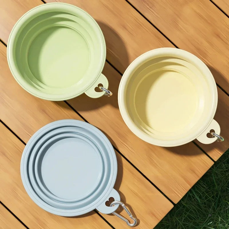 350ml/1000ml Collapsible Dog Bowl Outdoor Travel Pet Drinking Bowl for Dog Cats Folding Silicone Bowl Puppy Food Container