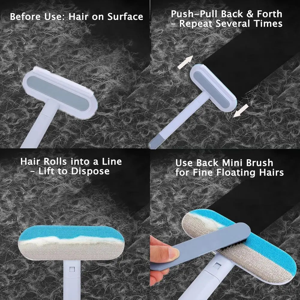 17.3 Multi-Purpose Pet Hair Remover, Reusable Lint Brush for Couches, Carpets, Cars, Clothes, and Bedding
