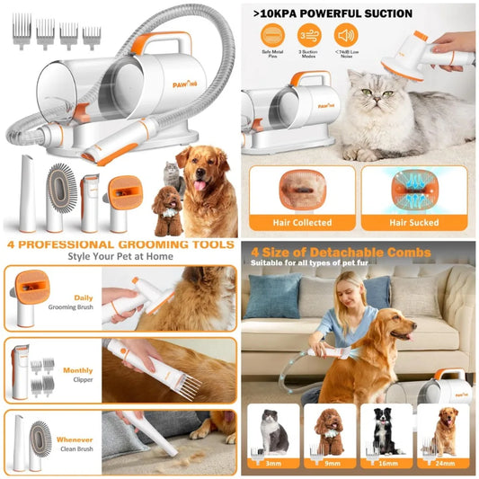 XMSJ Pet Grooming Kit With Vacuum Deshedding Tools