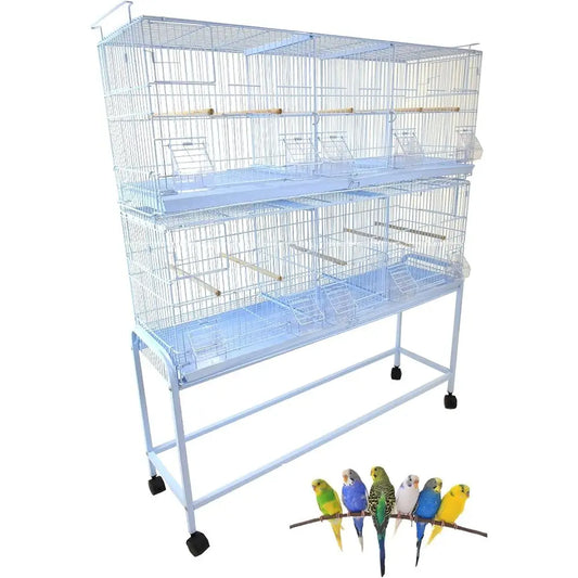 Extra Large 38"x11"x15"H Stackable Breeder Bird light Triple Cage Side Breeding Nest Box Door Double Removable Center Dividers w