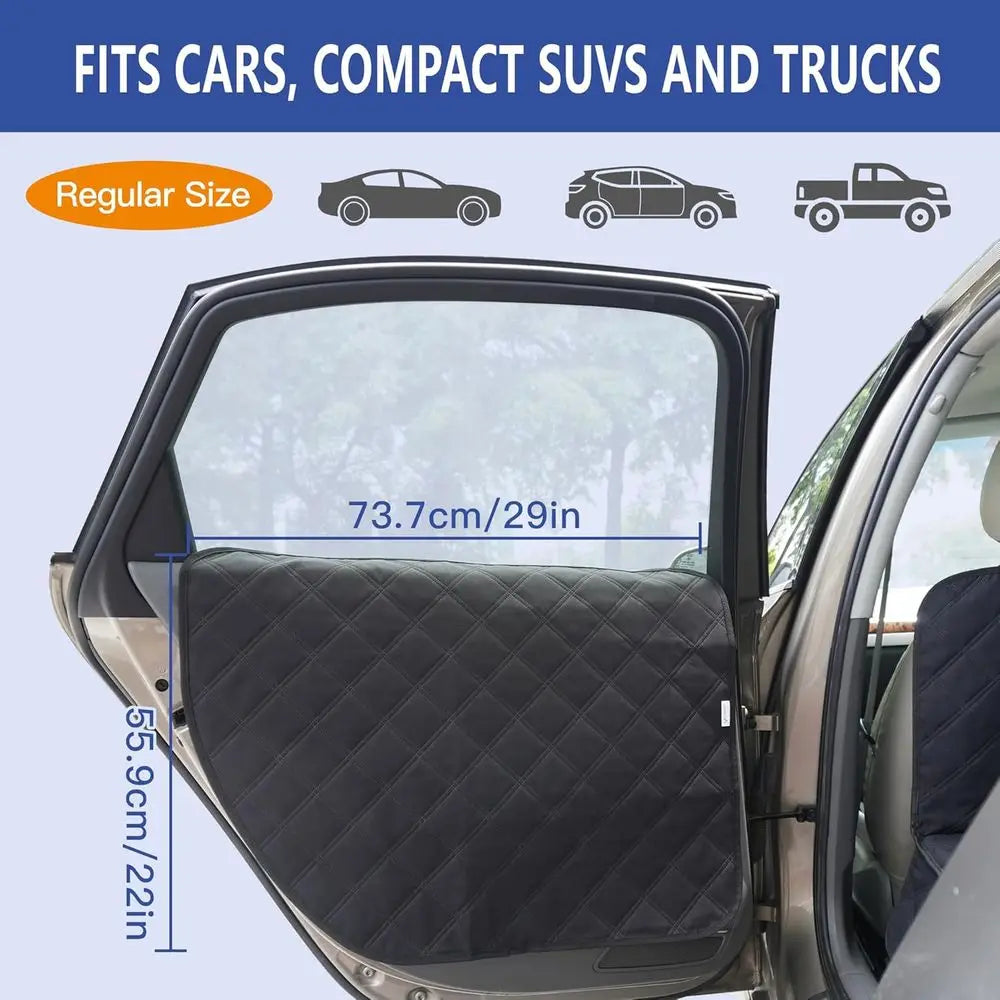 Car Door Protector 2-Pack, Protects from Dog Scratches, 900D Heavy Duty Thick Fabric, Window Roll Compatible & No Tint Damage, S