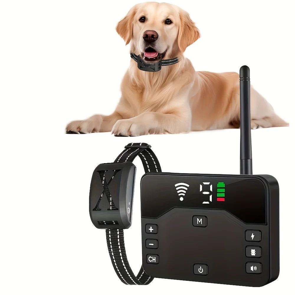 Newly Upgraded Wireless Dog Fence System, Large Capacity Battery, 9 Levels Adjustable Dog Electric Fence And Training Collar with Remote Control for Dog At The Same Time, Wireless Dog Boundary Containment System, Suitable for