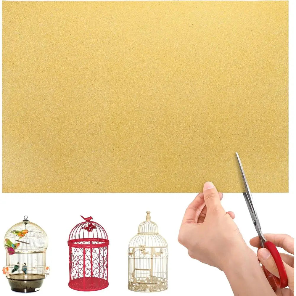 50 Pieces Gravel Liner Paper, 11 x 17 inch Birdcage Liner, Pet Bedding Accessories, Parrot Cage Sandpapers