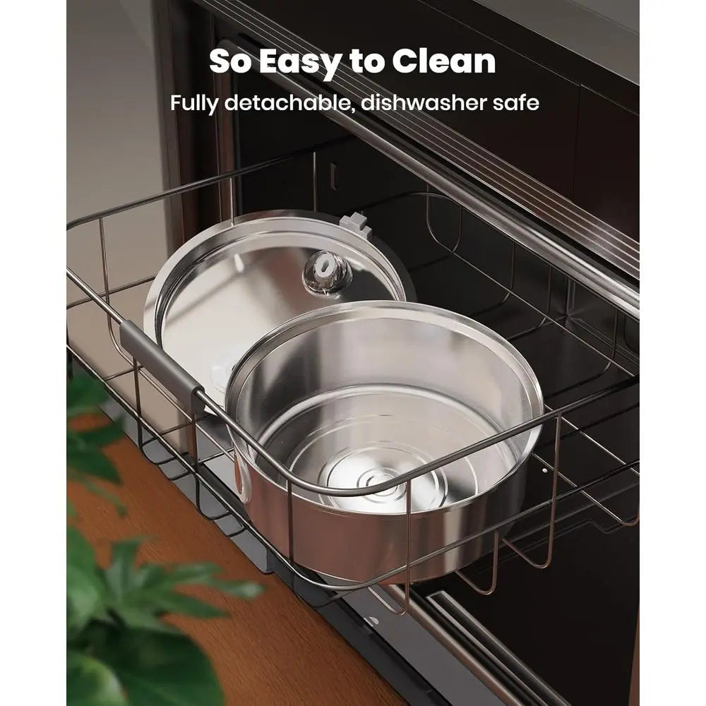 7L/230oz Stainless Steel Pet Fountain with Visual Water Level, Ultra-Quiet Water Bowl for Large/Medium Dogs, Dispenser for Livin