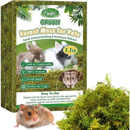 25QT Hamster Moss or Bedding Nesting Hideout, 100% Natural Moss for Rabbits, Squirrels, Hamsters, Guinea Pigs, Small Animals Cag