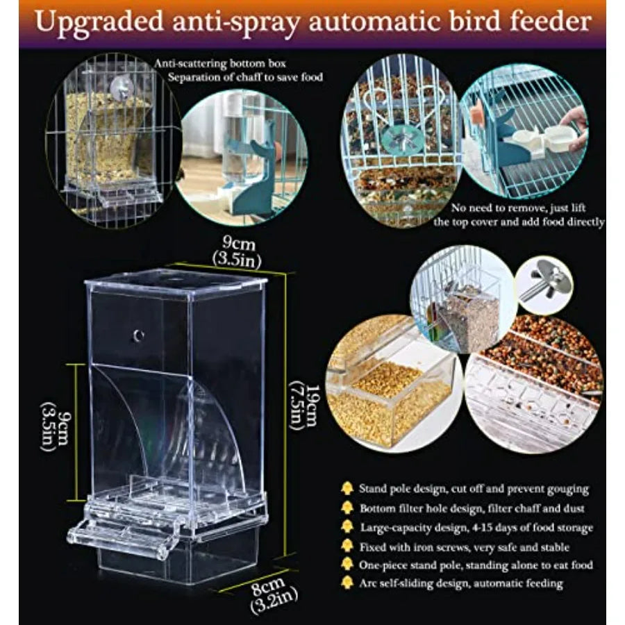 No Mess Bird Feeder Water Dispenser Set For Parrots And Parakeets
