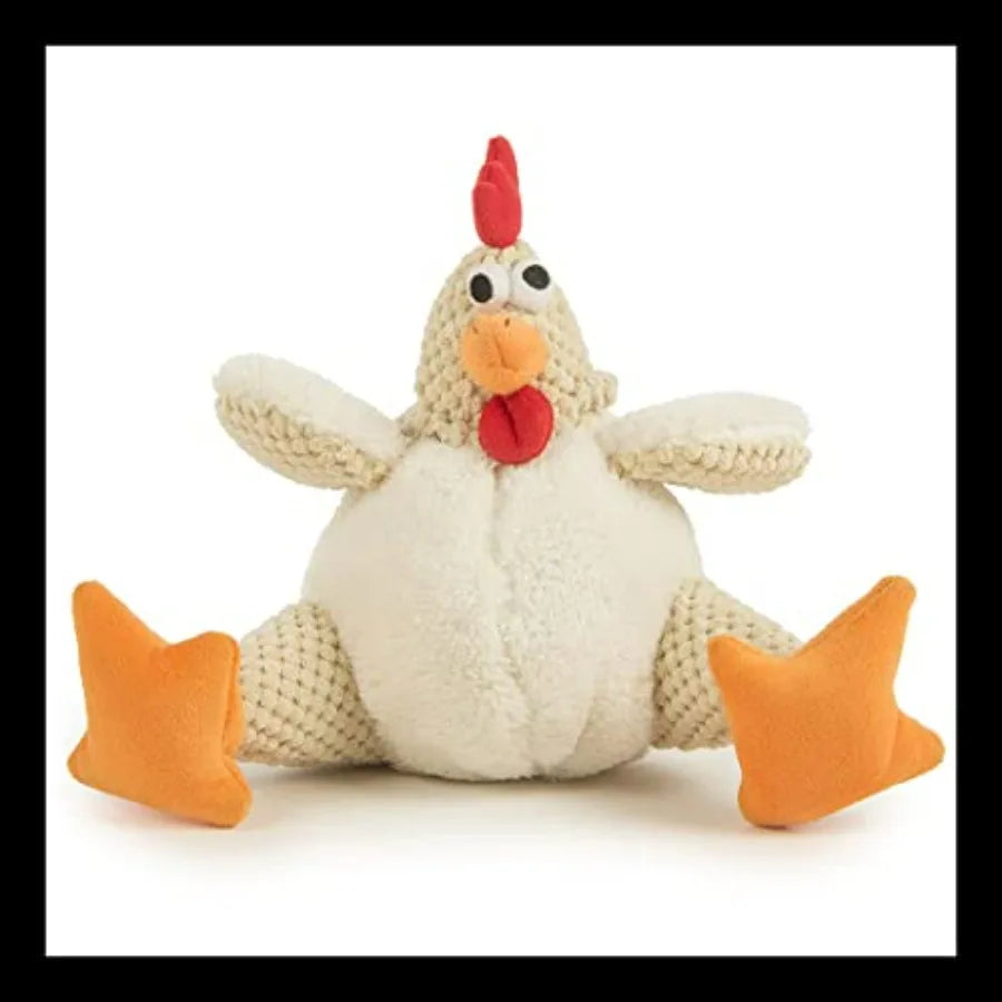 Checkers Squeaky Plush Dog Toy, Chew Guard Techlogy - White