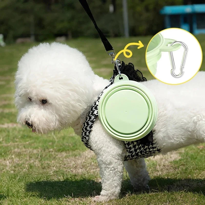 350ml/1000ml Collapsible Dog Bowl Outdoor Travel Pet Drinking Bowl for Dog Cats Folding Silicone Bowl Puppy Food Container