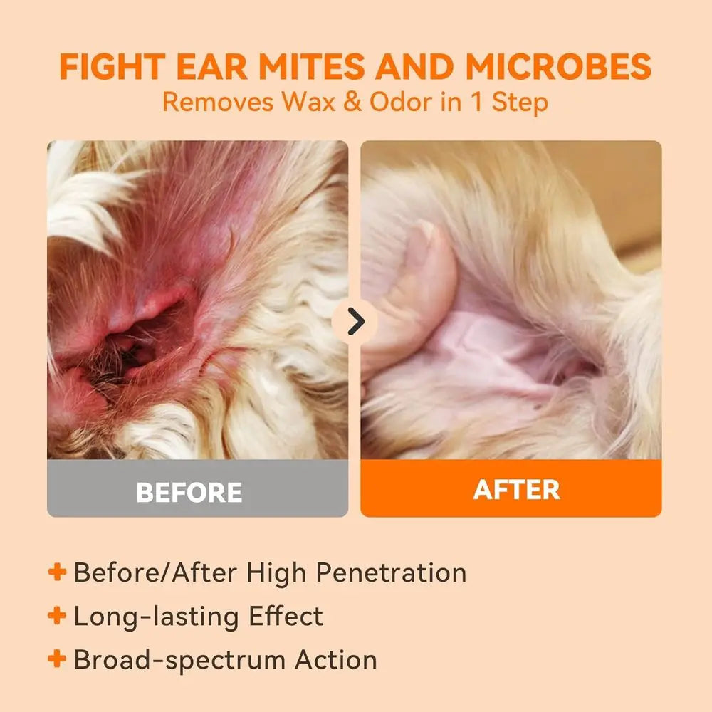 Dog Ear Cleaner, Natural Dog Ear Drops and Infection Treatment, Quantum Silver Dog Ear Cleaning Solution for Itching, Irritation
