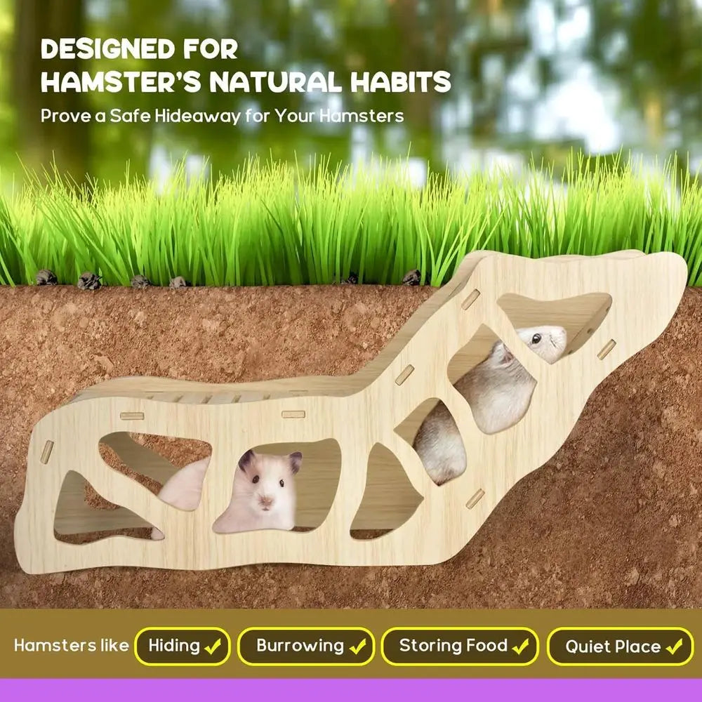 Hamster Tunnel Hideout Climbing Ladder Burying in Bedding Nuts Cage Accessories