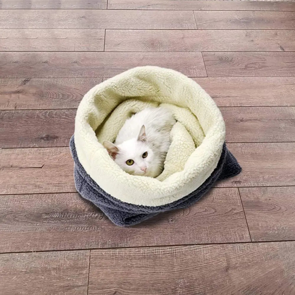 Cat Bed Cave Sling Bag, Pet Mat Warming Pad Sack for Cats and Small Dogs