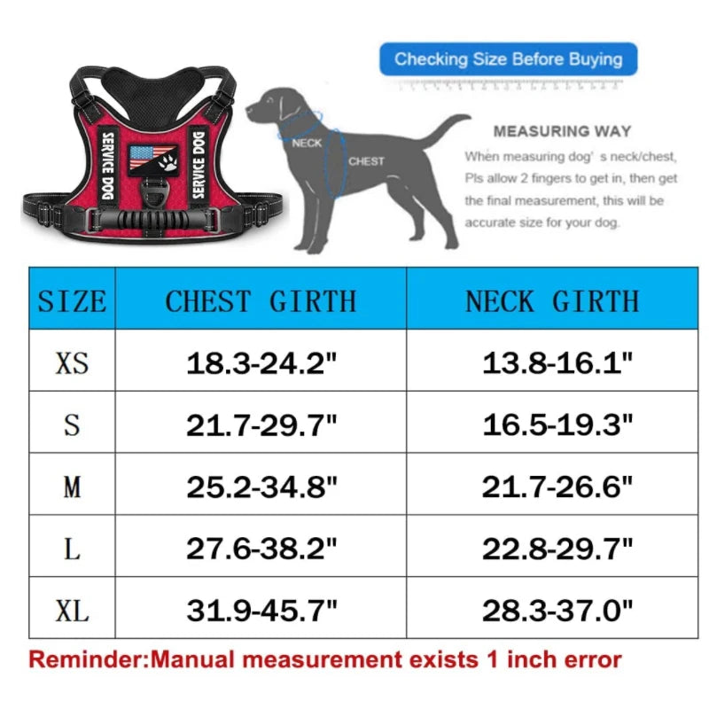 Military Dog Harness With Handle Reflective No Pull Vest