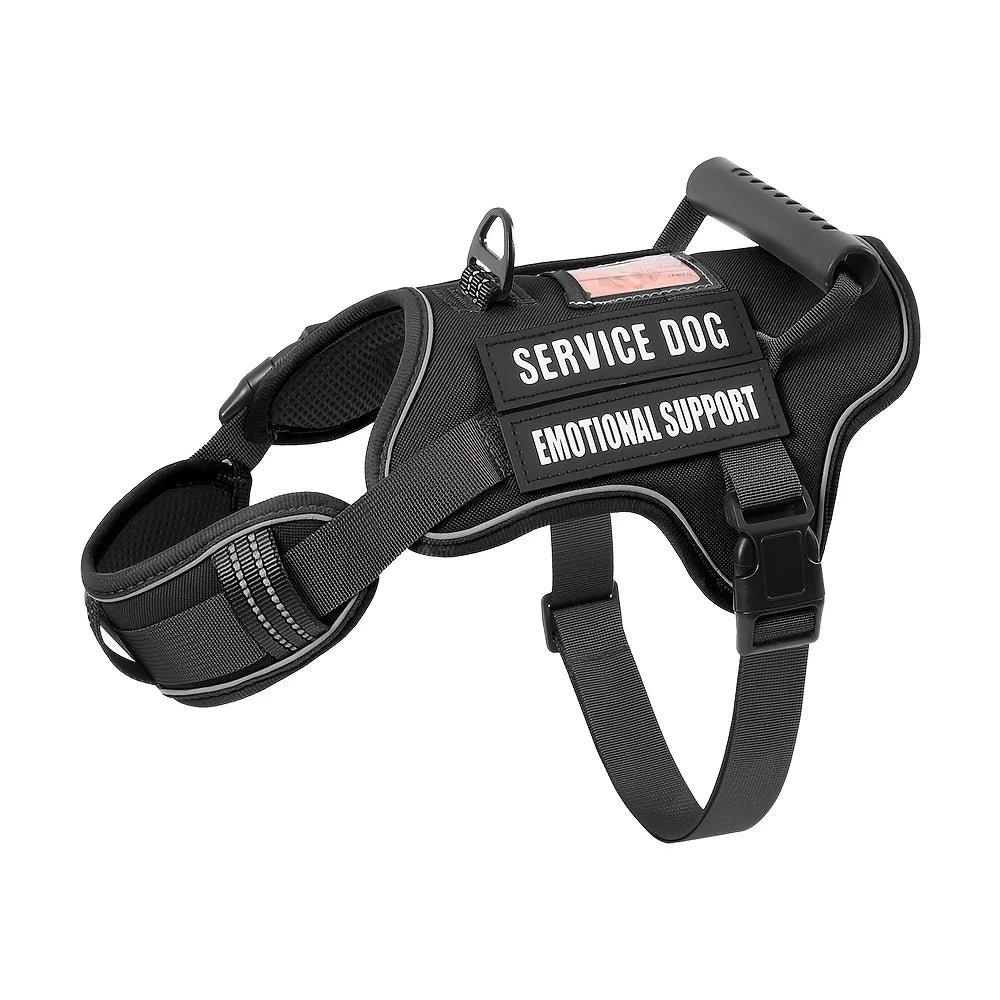 Tactical Service Dog Harness with Molle And Control Handle Adjustable And Reflective Pet Vest Harness for Easy Walking And Training - No More Pulling, Tugging Or Choking