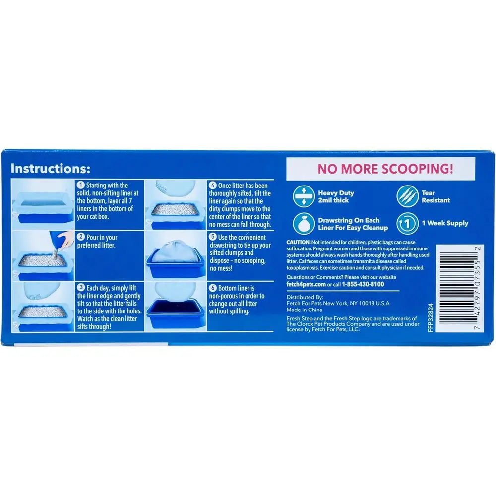 Siting Dstring Cat Litter Box Liners, Heavy Duty Kitty Litter Bags or Extra Large Oval or RecPans, Separate Waste or Easier Clea