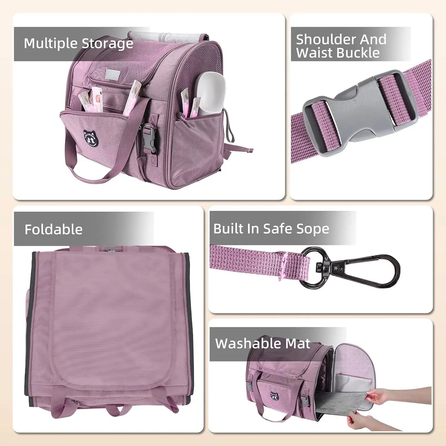 Expandable Cat Carrier Backpack for Large Cats - Airline Approved Pet Backpack for Travel, Hiking, Waterproof with Breathable Mesh, Up to 22lbs