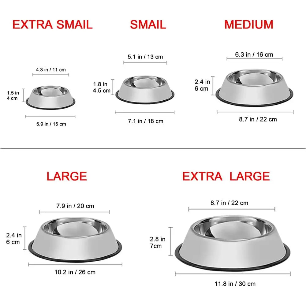 Stainless Steel Dog Bowls, 1 Cup/8oz Cat Bowl Water and Food with Rubber Base, Pet Bowls for Small Dogs, Cats, Puppy, Rabbit and