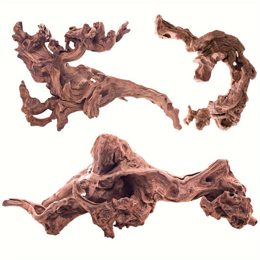3pcs Natural Driftwood Aquarium Decor | 7-11 Inch Large Size Branches For Fish Tank, Reptile Additions, Wood Material