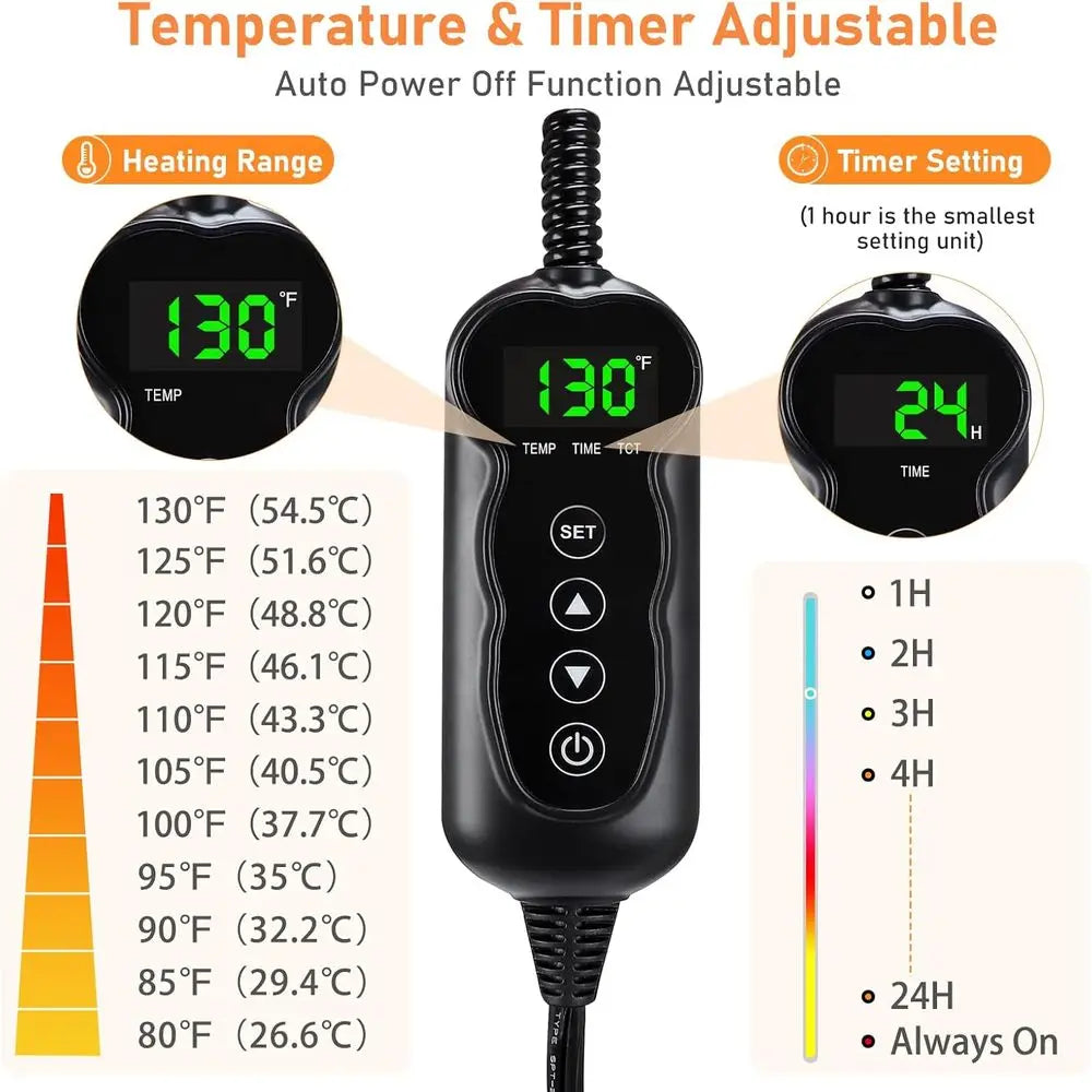 Heated Cat Bed, Waterproof Adjustable Temperature Heating Pad with Timer, Indoor Pet Heating Pad for Cats Dogs, Electric Pads fo