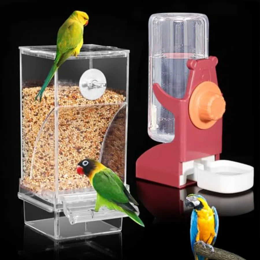 No Mess Bird Feeder Water Dispenser Set For Parrots And Parakeets