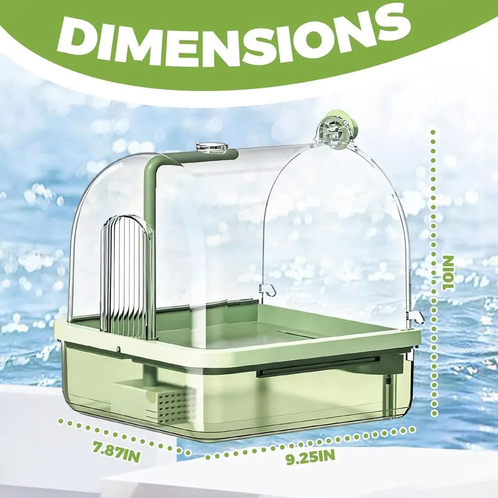 Bathtub Bird Shower Bath Hanging Bird Bath Cage Automatic Bird Bath Shower Cage Indoor Cage Accessories Budgies Cockatiels Conur