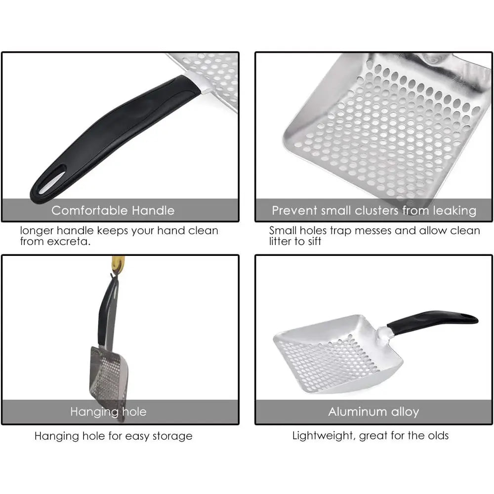 DISTINCTIVE STYLE Cat Litter Scoop Deep Shovel Metal Siter Small Round Holes