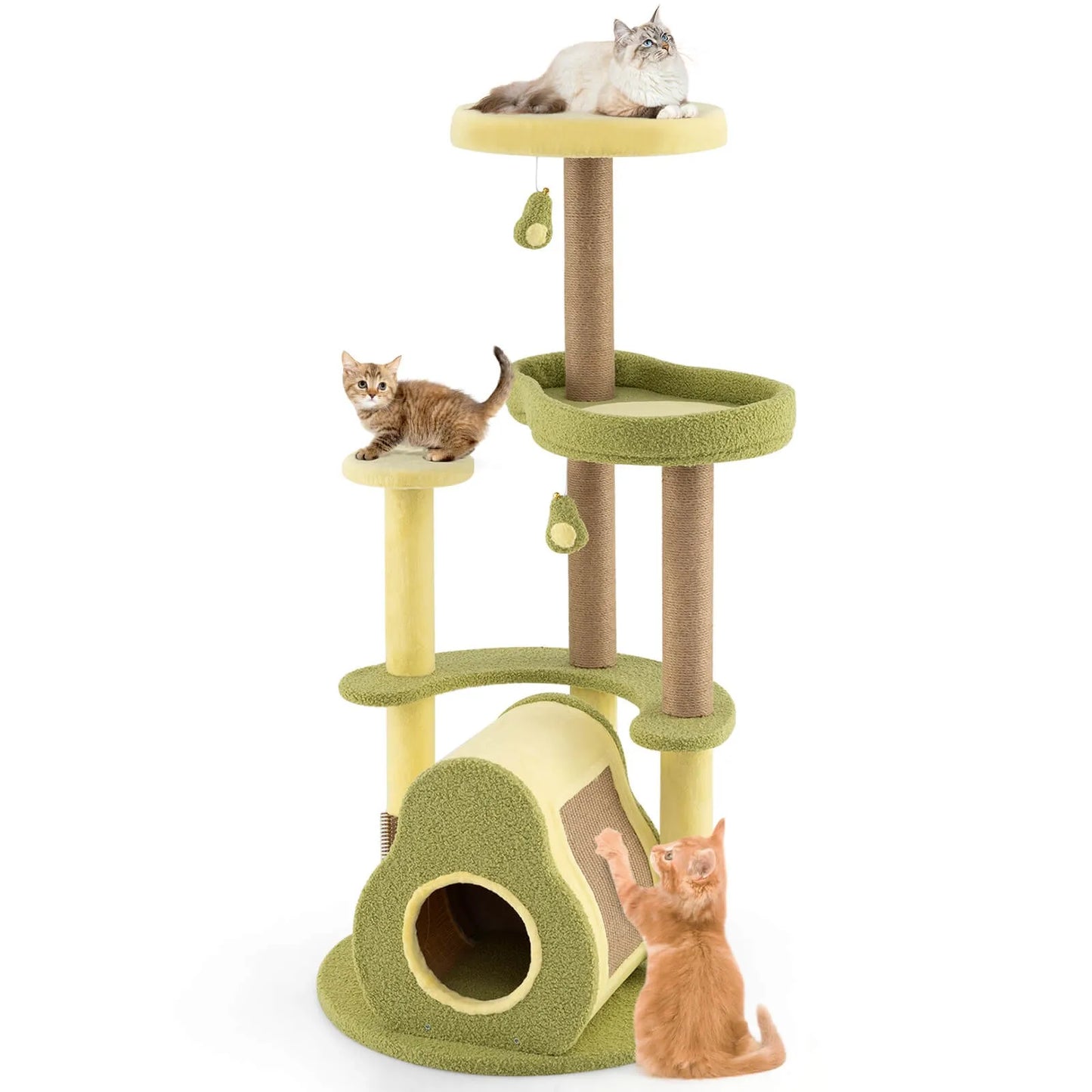 Cat Tree Multi Level Cat Tower With Private Condo And Self Grooming Brush