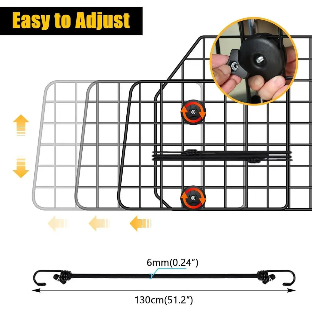 Dog Car Barrier SUV Heavy Duty Steel Wire Mesh Pet Divider Vehicles Adjustable Unit Dog Travel Barrier Cars Trucks SUVs Cargo Ar