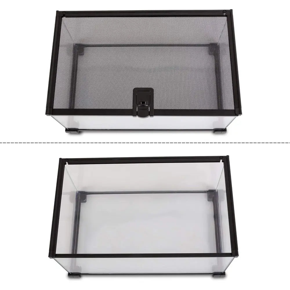 20 x 12 x 10 Glass Terrarium Tank for Reptiles, Hamsters, Hedgehogs & Small Pets with Sliding Door