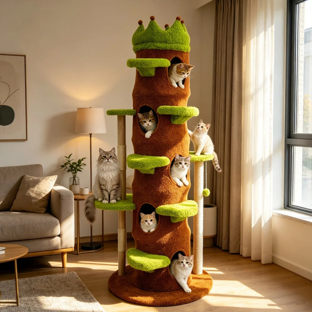 BORWART Cat Tree Tower With Scratching Post And Activity Center