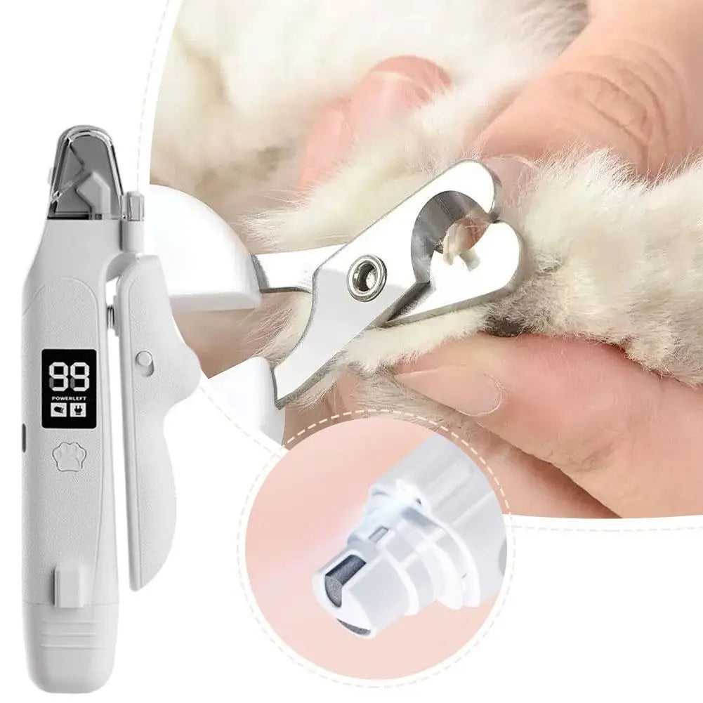 2-In-1 Electric Pet Nail Clipper With LED Light Rechargeable