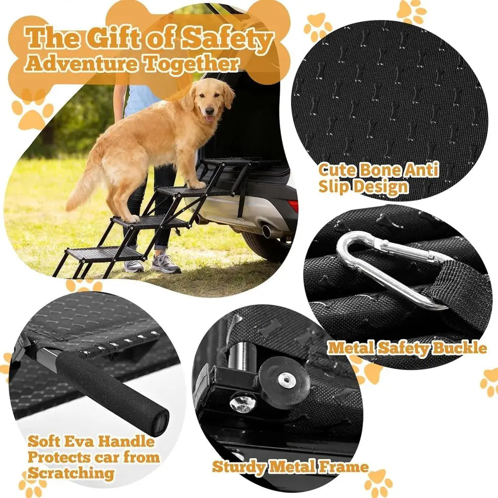 Oldable 5-Step Pet Stairs for Senior & Small Dogs | Non-Slip Surface, Lightweight Dog Steps, Supports 200 lbs