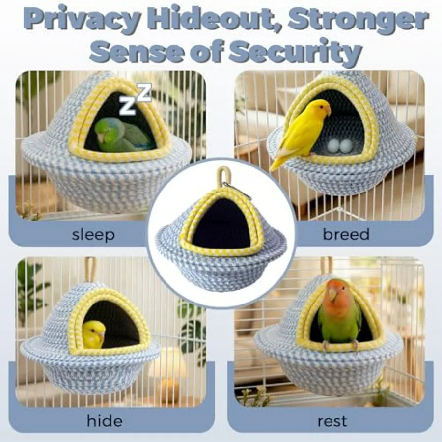 Natural Handwoven Cotton Bird Nest For Cage Parrot Bed Breeding