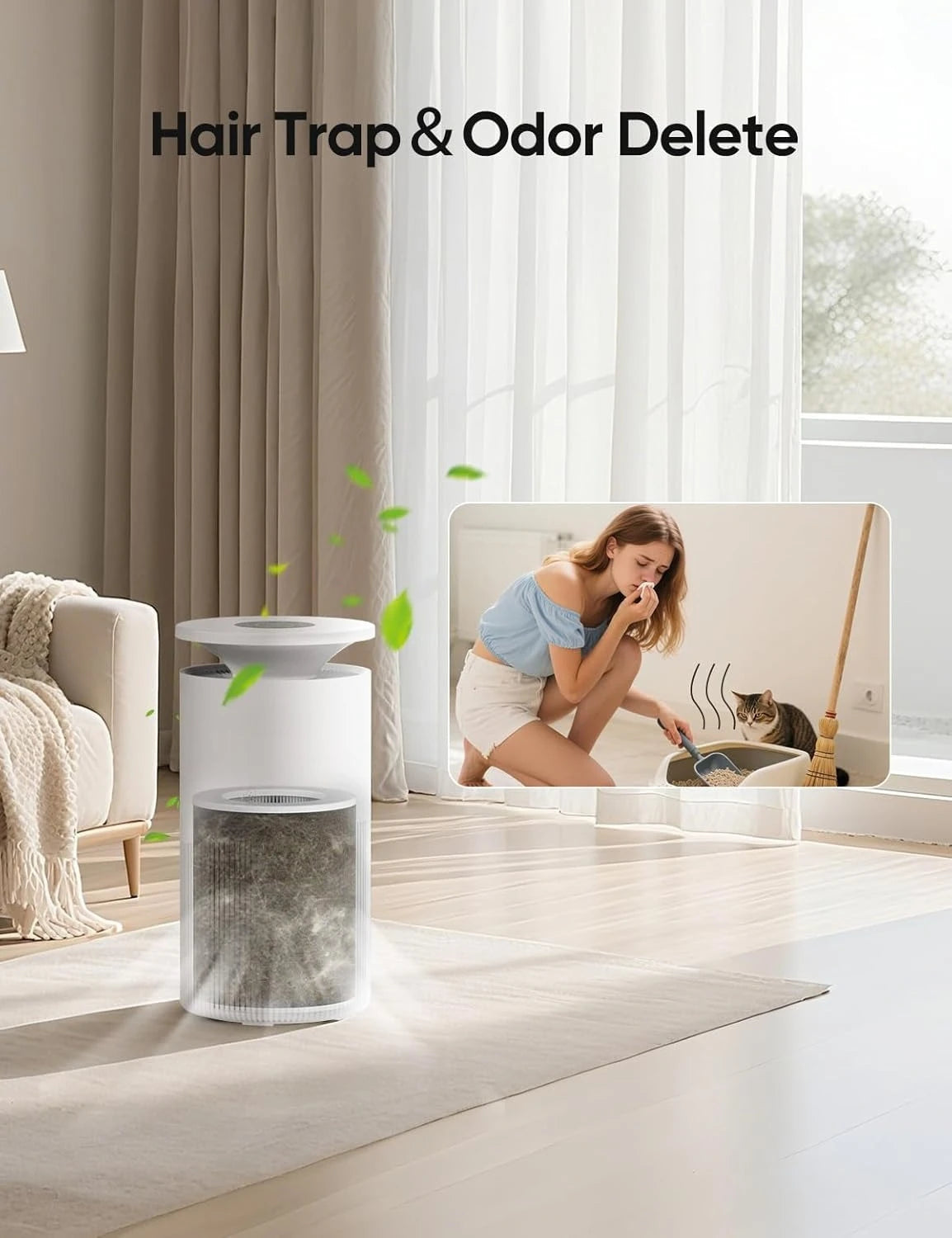 Air Purifier for Home Large Room up to 3620Ft², H13 True HEPA Air Purifiers for Home Pet Hair Dander Odor Pollen