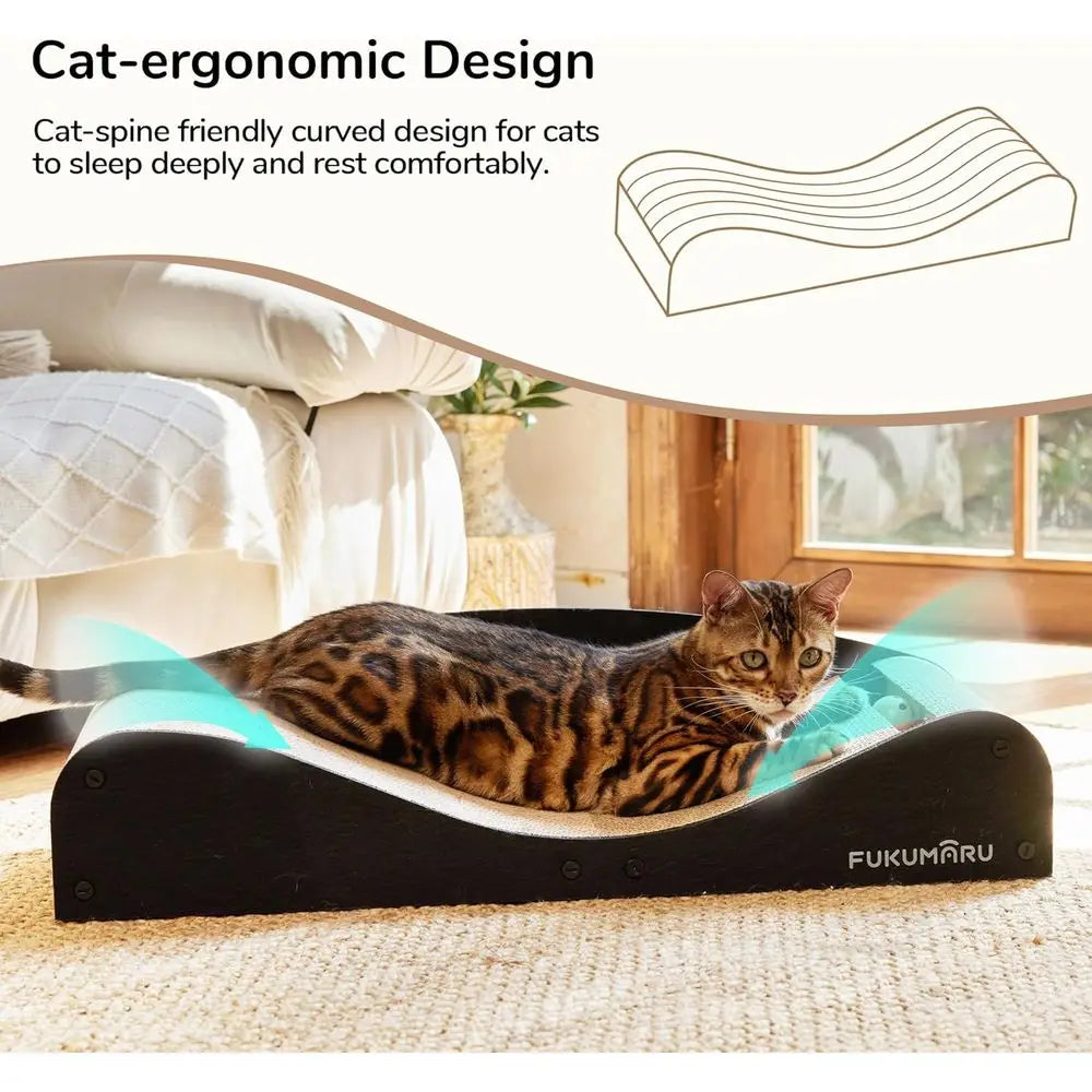 Cardboard Cat Scratcher Bed, Extra Large 29.1 Inch Cat Scratch Pad | Cat Scratching Bed Couch Indoor, Natural Multifunctional, H