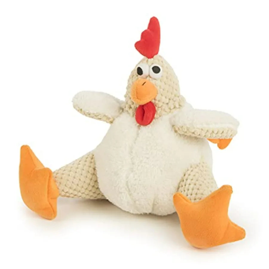 Checkers Squeaky Plush Dog Toy, Chew Guard Techlogy - White