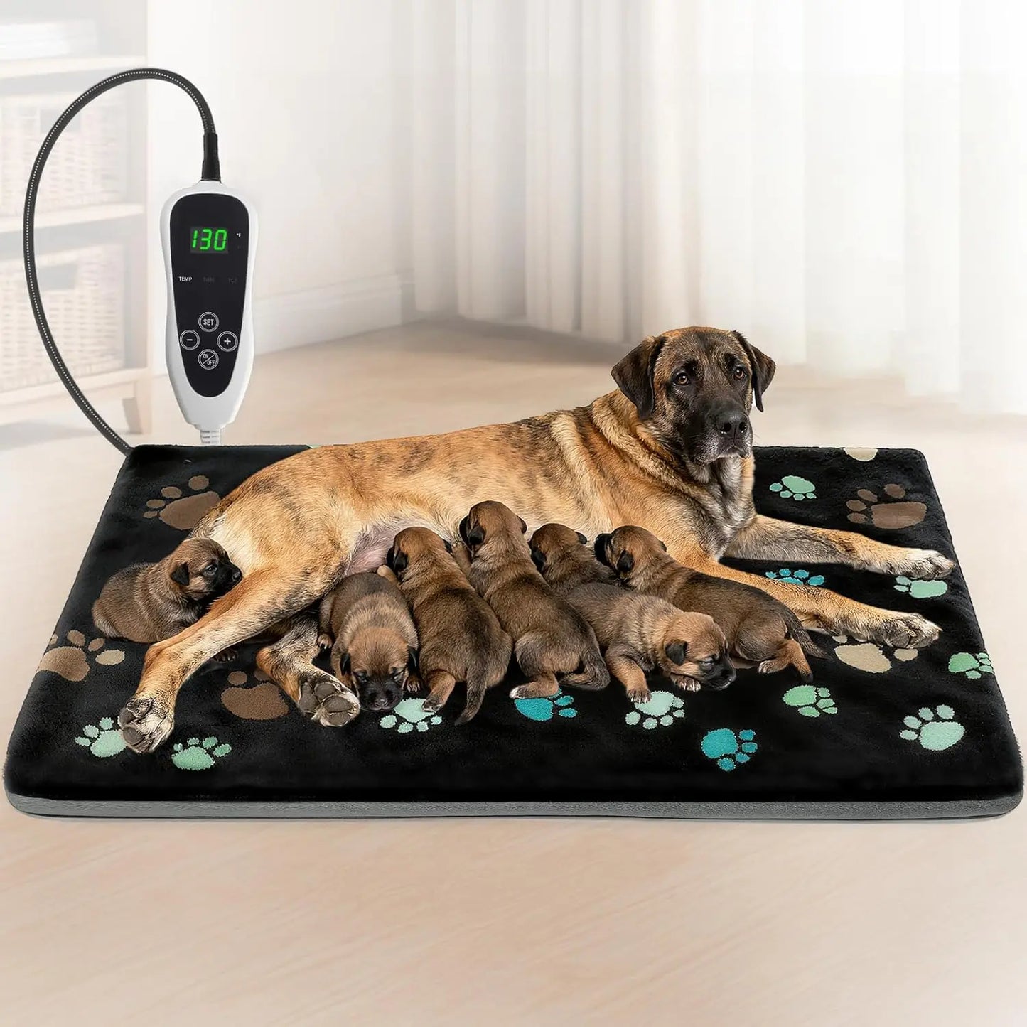 Extra Large Waterproof Dog Heating Pad with Smart Thermostat, UL Certified, 47x30 Inches for Big Breeds