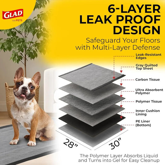 Extra Large Charcoal Dog Training Pads for Pets - Absorbent Leak-Proof Pee Pads for Dogs And Puppies