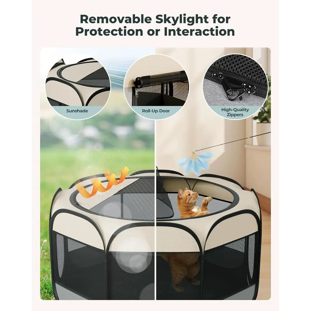 60x24 Spacious Portable Playpen for Dogs, Cats, and Small Animals with Carrying Bag - Ideal for Indoor and Outdoor Use
