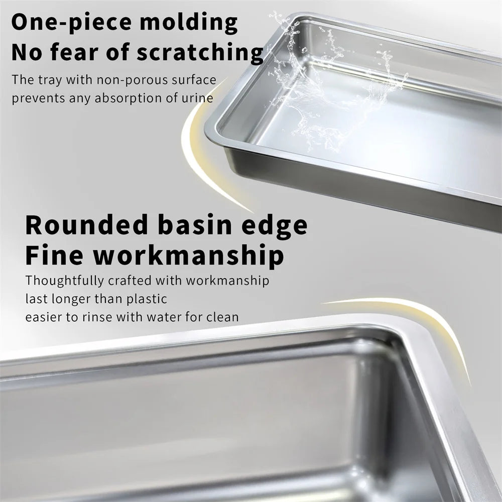 Stainless Steel Enclosed Cat Litter Box With Lid Top Entry